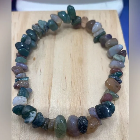 Genuine natural gemstone green more colors beaded stretchy bracelet - Picture 1 of 3